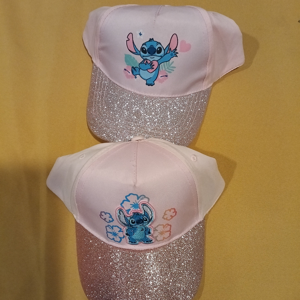 Stitches Glittery Pink and Blue Kids Hats